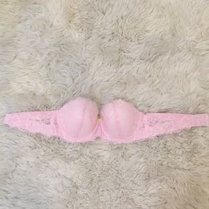 New Pink Sparkle Lace VS Strapless Bra